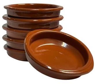 Set of 6 : 12cm Spanish “Cazuela” earthenware Tapas dish