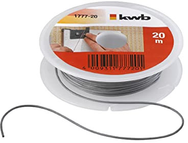 kwb 20 m Ersatz Gummischnur, Maurerschnur, fliesenlegergummi, belastbar, Richtschnur, grau,
