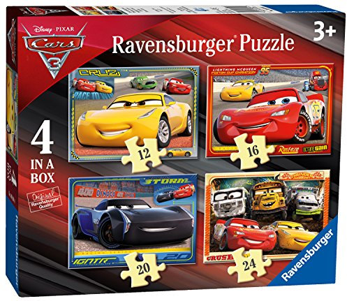 Ravensburger 6894 Puzzle „Disney Pixar Cars 3“, 4 Puzzles in einer Schachtel, mit jeweils 12, 16, 20 und 24 Teilen