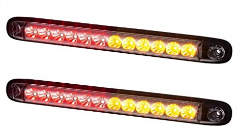 BUL BARS 2 x luci di posizione multifunzione + luce di posizione + indicatore di direzione 12 V 24 V con segnale di controllo E luce di arresto supplementare, luce di stop, terza auto, grado di