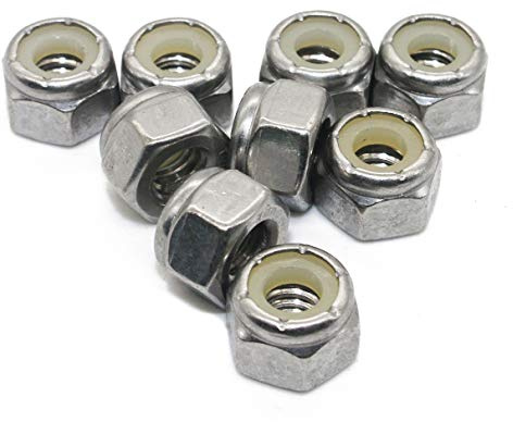 Quantity 50Pcs 1/4-20 Nylon Insert Hex Lock Nuts, 18-8 Stainless Steel /A2/, Plain Finish, by Fullerkreg