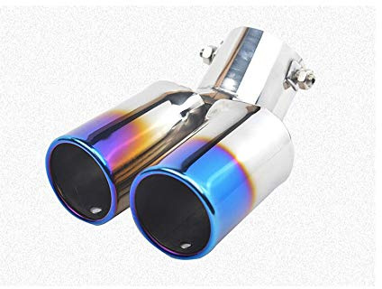 1pcs Blue Double Exit Stainless Steel Exhaust Tail Rear Muffler Tip Tailpipe Trim compatible For Toyota Corolla 2010 2011 2012 2013 2014 2015 2016 2017 2018 2019 2020 2021 2022 2023 2024 2025