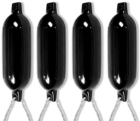 GOPLUS 4 Stück Bootsfender, Fender Set, Langfender Schwarz, Kugelfender mit verschiedenen Größen