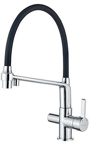 GRIFEMA DOVER-G4010-2 | Küchenarmatur - Küche Wasserhahn mit Flexibler Auslauf, Brause mit 2 Strahlarten, | 3-in-1-Sprühgerät mit Doppelfunktion für Wasserfilter und Spülbecken, Chrom