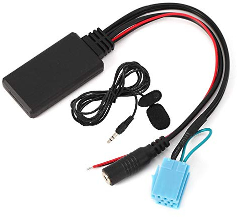 Qiilu Adattatore Bluetooth AUX IN 8 Pin con Microfono per Chiamate in Vivavoce Audio Stereo Cavo per Smart Fortwo 450