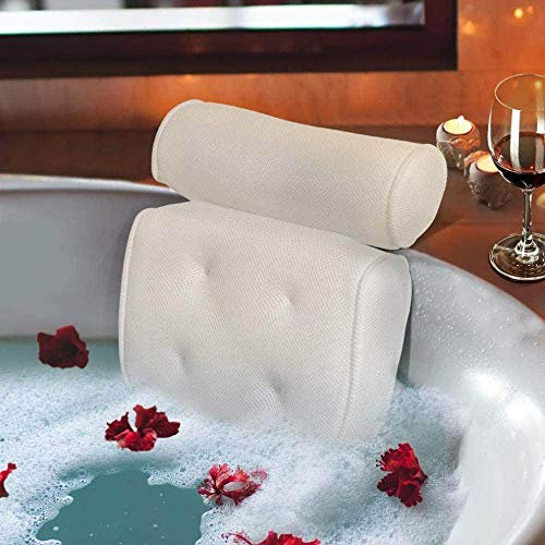 Badewannenkissen, 3D Mesh Bad Kissen Badekissen Mit Saugnäpfen Badekissen Spa Für Kopf Und Hals Für Zu Hause