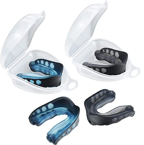 4 Stück Sportmundschutz mit Fall, Gum Shield Formbar, für Boxen, Rugby, Fußball, Basketball