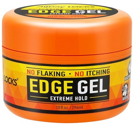 AllDay Locks Edge Gel Extreme Hold – Gel capillaire pour un maximum de contrôle et de tressage, booster et fixateur de bords naturels pour homme et femme, formule hydratante élégante, sans frisottis