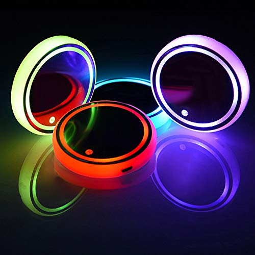 Ruiqas Portavasos para Coche, luz LED Universal cambiante de Color | 3 modos, el sensor se apaga automáticamente en vibración/oscuridad, también se puede utilizar como luz de ambiente
