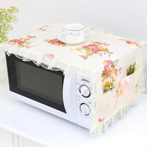Ecoodisk Microwave Cover, Beautiful Microwave Cover Dust Cover Pink Flowers (95 * 33cm),B