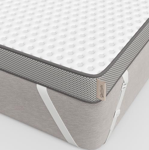 OWLLIGHT Egg Crate Mattress Topper Queen, 3 Inch Memory Foam Mattress Topper Queen, CertiPUR-US Certified Dual Layer Gel Infused, Removable & Washable Soft Cover, Relieve Pressure Points