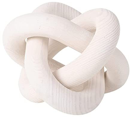 NIDONE Wood Chain Link Decor 3-Link Wood Knot Decor Carved Decorative Chain Knot Decorative Object Coffee Table Decor 6 Inch Dia Replica Books