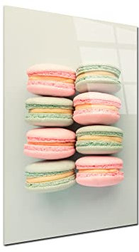 DECLINA, Tableau plexiglass, impression sur verre acrylique, cadre vintage plexi, Tableau verre acrylique Macaron, 30x50 cm