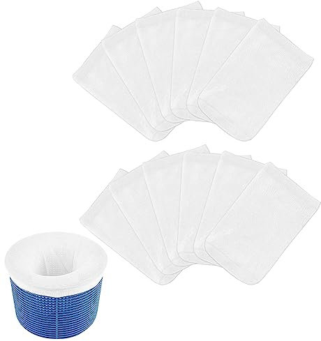 OFFCUP Pool Skimmer Socks, 20pcs Pool Filter Saver Socks, Skimmer Socks Nylon Fabric Filters Pool Basket Socks Pool Skimmer Filter for Above-Ground Pools with Frame Pool or Fast Set (White)