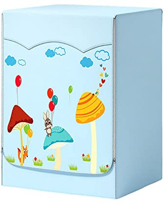 Odot Washer Dustproof Cover Front Load, Washing Machine Dryer Protector Waterproof Sunscreen Tumble Dryer Case Protective Cover for Most Front Loadi (L,big mushroom)
