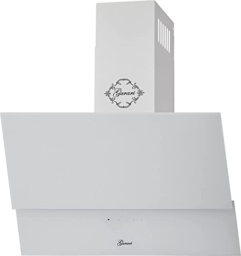 Hotte Aspirante 60 cm Blanc GURARI GCH 268 WH 6 Prime/Hotte Murale Inclinée avec Evacuation ou Recyclage/Classe A/Hotte de Cuisine 1000 m³/h/Télécommande/Minuterie/Verre