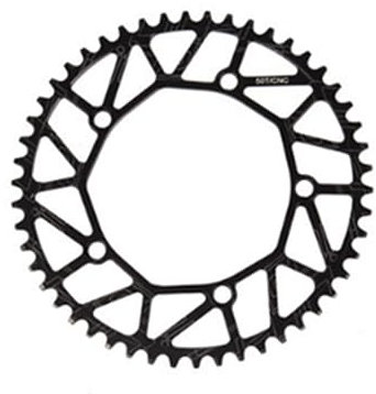 RaamKa Kettenblatt Faltrad Zahn Kettenblatt Positiv Negativ Zahn 46/48/50/52/56/58T Kettenblatt BMX Fahrrad Bunte Kurbelgarnitur 130BCD FahrradkettenbläTter (Color : 46T Black)