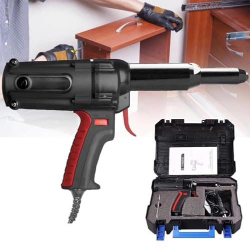 Remachadora Eléctrica De 600W, Herramienta Profesional para Tuercas De Remache Automática, con 3 Cabezales De Remache Intercambiables (4,0/4,8/6,4 Mm), para Metal, Madera Y Plástico