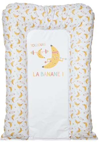 Babycalin - Wickelauflage für Babys, Fruchtflocken, wasserdicht und bequem – Wickelauflage 50 x 70 cm – Wickelunterlage für Babys aus PVC – abgerundete Kanten – Smoothie Banane