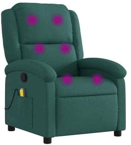 vidaXL Massagesessel Dunkelgrün Stoff