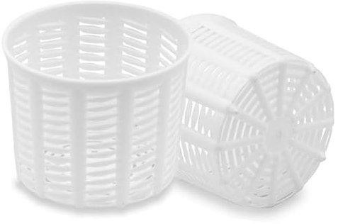 VIRSUS Fuscelle Rotonde per Ricotte G100, capacità 100 Grammi, colore Bianco, Misura 65x55 mm, Forme Contenitori in Polietilene alta densità, Stampi per Ricottine, Formaggi, Made in Italy (10)