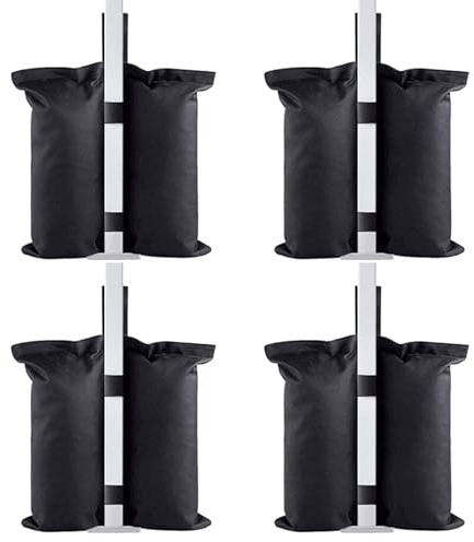 4er Set Pavillon Sandsäcke, Sandsäcke zum Befüllen 800D Oxford Pavillon Gewichte Gewichtssack für Pop Up Flatpavillon Zelt Sonnenschirm Terrassenschirm Schwarz