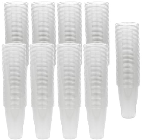 URBNLIVING 568ml Clear Strong Plastic Full Pint Glasses - Large Disposable Reusable Coffee Cups & Milkshake Glasses UKCA Cups for Camping Travel Parties Events BBQs Weddings & Bars