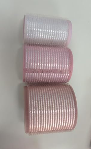 xnicx 18 Bigoudis Chauffants en Céramique,Bigoudis Sans Chaleur pour Tous Les Cheveux Courts, Moyens Ou Longs,Rouleaux Cheveux Pour Les Femmes et Les Coiffeurs(60mm,48mm,36mm,Brun Rose Blanc)
