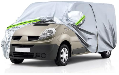 Opaltool Telo Copriautoda da Esterno per R-enault Trafic 2010-2023, LWB Copertura Completa per Auto con Cerniera della Porta, Serratura e Bande Antivento per la Protezione dalla Pioggia,Neve,Sole