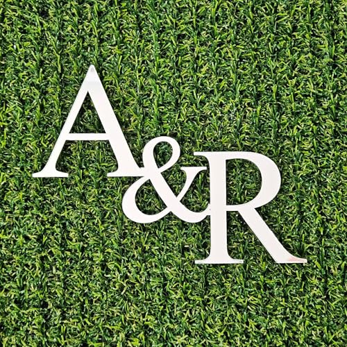 Wedding Acrylic Initial Letters Charm Personalised Wedding Cake Toppers Decorations Custom Acrylic Letters (Gold Mirror Acryl)