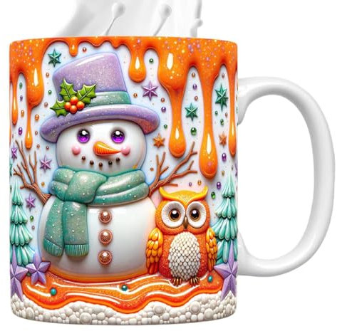 weiting -Weihnachtstassen,Schneemann-Keramiktassen - 350 ml Kaffeetrinkbecher aus Keramik | Reise-Eiswasserbecher für Milch, Eiswasser, Saft, Kaffee, Tee