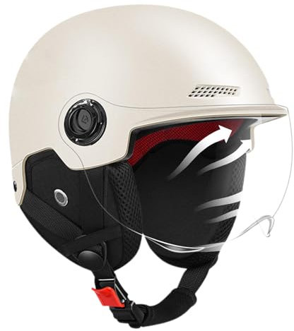 Fahrrad-Sicherheitsmütze, Fahrradkopfschutz, Schutzhelm mit transparenter winddichter Brille für lange Fahrten, Outdoor-Abenteuer, Pendeln in der Stadt