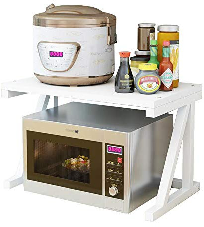 JXIPANUL Estante para microondas Estante para microondas Estantes de Cocina Soporte para microondas Estante para Especias Estante para Horno Marco para Utensilios de Cocina Acero al Carbono