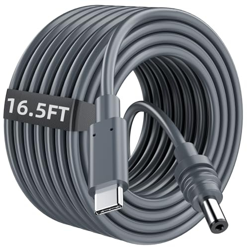 DuHeSin for Starlink Mini Cable, 16.5FT / 5M for Starlink Mini USB C to DC Power Cable Cord 100W Input, Waterproof USB Type C to DC Cable for Power Bank 65W+ PD Source