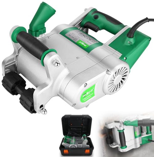 Rainureuse électrique 1600r/min, Machine de découpe de rainures murales 1100W, Profondeur de rainure 20-30mm, Tête de Coupe 25/35mm, Conception Suspendue, Machine à rainurer Le béton 25mm