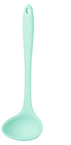Ladle Silicone Spoon, Kitchen Spoon, Anti Scalding Long Handled Spoon, Household Cooking Spoon Soup Ladle(Mint Green)