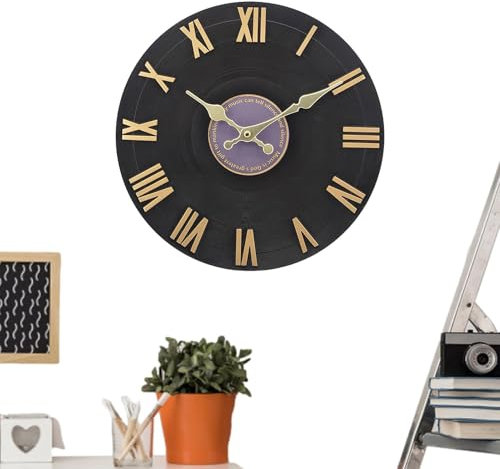 kinrguiyuez Outdoor-Uhr für Terrasse, rustikale Wanduhr, wasserdicht, Heimdekoration, moderner Timer, batteriebetriebenes Zeitmessgerät zum Einzug