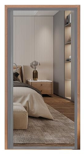 Unsichtbar Magnete Fliegengitter Tür, Grau Seitliche Öffnung Insektenschutz Balkontür, 110x220cm Fliegengitter Balkontür Für Schiebetür, Nebeneingangstür, Terrassentür, Plissee Tür, Ohne Bohren