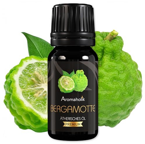 Aromaholik Bergamotteöl BIO 100% naturrein – Ätherische Öle für Diffuser & Aroma Diffuser – Zertifiziertes ätherisches Öl aus Indien – Bergamot Essential Oils 10ml für Sauna & Massage