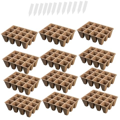 Toddmomy Lot de Pots De Fleurs Biodégradables Pâte à Papier avec Couvercles pour Démarrage des Fleurs Et Culture De Jeunes Pousses