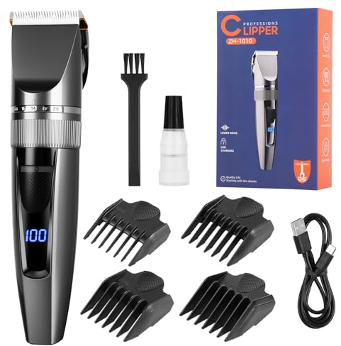 AYBUY Elettrico Taglio Capelli, Tagliacapelli da Uomo,Tagliacapelli Professionale con Display a LED e Ricarica USB Ricarica Rapida, Trimmer Regolabarba per Capelli/Barba per Famiglia/Barbiere
