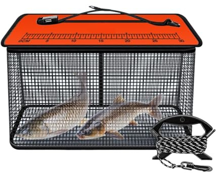 Fierudeng Piège à Poisson Pliable - Panier Filet Réfléchissant pour Capture Vivante | Piège De Stockage Renforcé pour Prises Vivantes en Eau Douce Et Salée sur