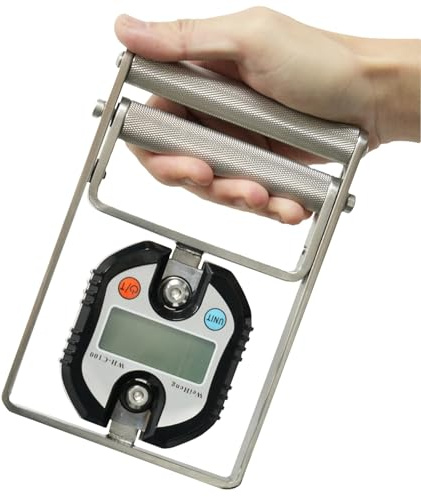 Handgrepp styrketestare, LCD digital skärm, 150 kg kapacitet, 304 muskeldynamometer i rostfritt stål för underarms- och fingerträning