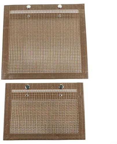 Juego de 2 bolsas reutilizables para asar carne y verduras con revestimiento antiadherente y malla fuerte para asar a altas temperaturas y necesidades de barbacoa al aire libre (marrón)