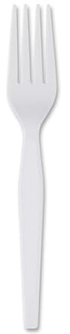 Pack of 200 White 6.5 inch Reusable Forks - Economy Table Cutlery, Heavy Duty Forks for Parties, Weddings, Catering, BBQs, Picnics and Everyday Use