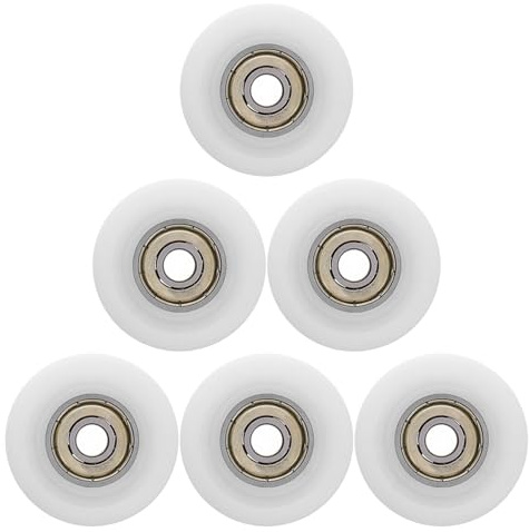 BIUDECO 6pezzi Ruote per Porte Scorrevoli in Plastica e Pulegge per Porte Doccia e Armadi con Cuscinetti Resistenti Accessori Design Sottile e Durevole