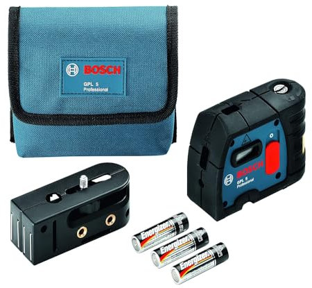 Bosch Professional GPL 5 - Nivel Láser de Puntos (Alcance 30 m, 5 Puntos, en Caja), Negro/Azul/Rojo