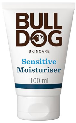Bulldog Skincare Sensitive Face Moisturiser for Men, Fragrance Free, Specially Formulated for Sensitive Skin, Provides 24-Hour Hydration, 100ml