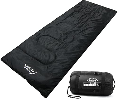Andes Palermo 250 2 Season Camping Envelope Sleeping Bag Black