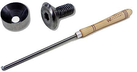 Wiedemann Tassenstahl SET 16mm, Halterstange Ø16mm mit Heft incl. Tassenstahl und Spanbegrenzer - Schraube, für Drechsler, Woodturner